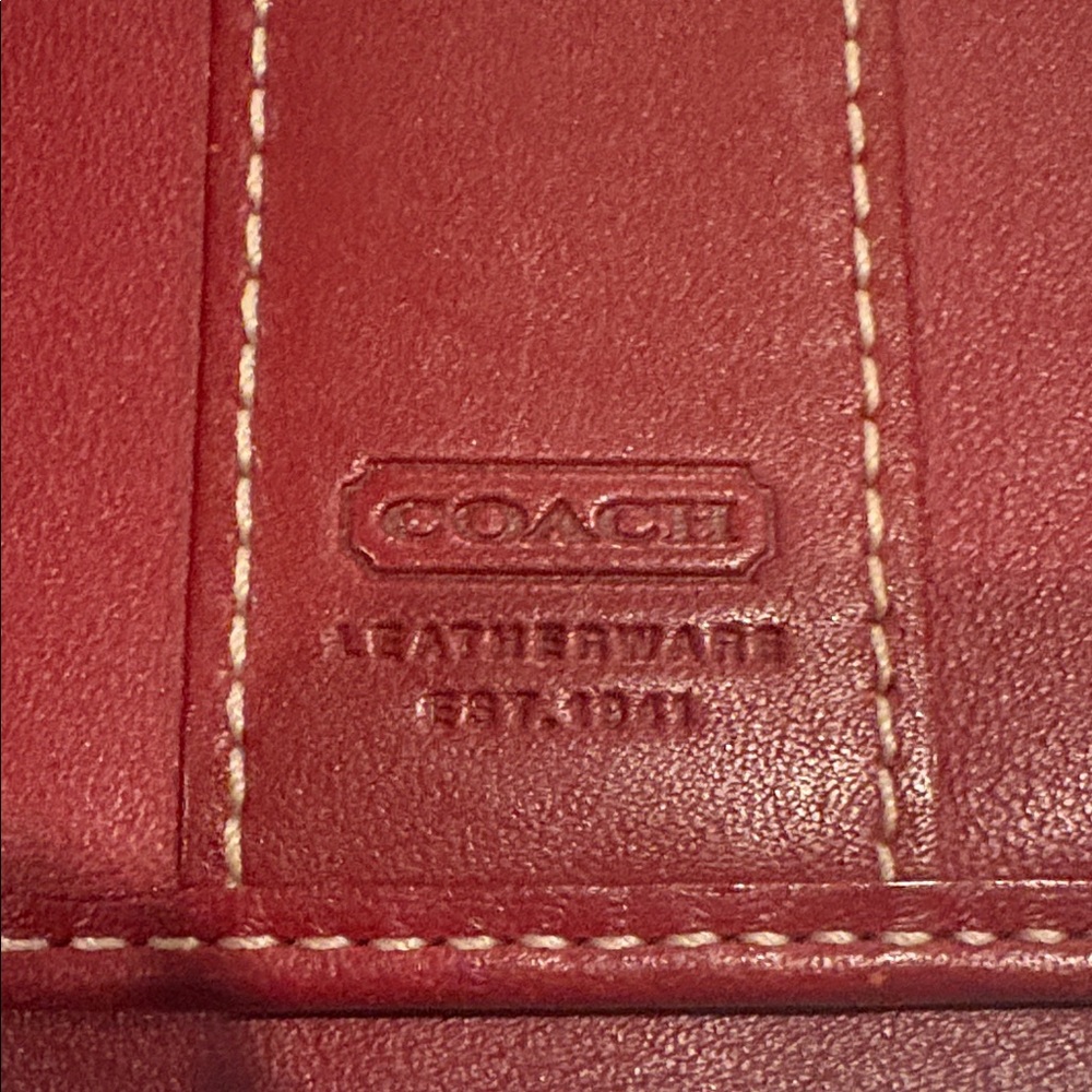 Coach Red Leather Wallet - Picture 2 of 7